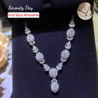 6หิน5มิลลิเมตรเต็ม Moissanite สร้อยคอ S925เงินหยดน้ำอเนกประสงค์กระดูกไหปลาร้าโซ่ผู้หญิงชุดราตรีเครื่องประดับจัดงานแต่งงาน