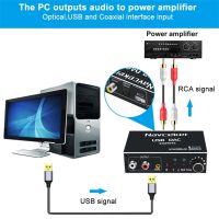 Navceker DAC ดิจิตอลเป็นแอนะล็อกตัวแปลงเสียงเส้นใยสายออปติคอลสายโคแอกเชียล RCA SPDIF แจ็คแปลงเสียงขยายสัญญาณ3.5มม. สำหรับ PS4ทีวี