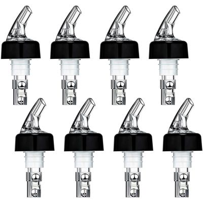 8 Pieces Automatic Measured Bottle Pourer, Spout Bottle Pourer with Tail and Collar, Liquor Bottle Pourers 1 Oz/ 30 Ml