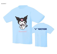 เสื้อแบดมินตัน Victor แห้งเร็วและระบายอากาศได้ดีรองเท้ากีฬากลางแจ้งผู้ชายและผู้หญิงเสื้อยืดลายอักษรจีนกีฬาพิมพ์ลายการ์ตูนใส่สบายดูดซับเหงื่อ