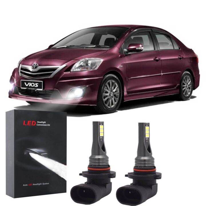 หลอดไฟตัดหมอกซีนอน-led-6000k-สีขาว-สําหรับ-toyota-vios-second-generation-2008-2013-2-ชิ้น-รับประกัน-10-เดือน