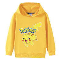 Pikachu Casual เสื้อผ้าเด็กแขนยาวฤดูใบไม้ร่วงผ้าฝ้ายชุดอะนิเมะ Hoodie ชายหญิง Pullover Top Girl