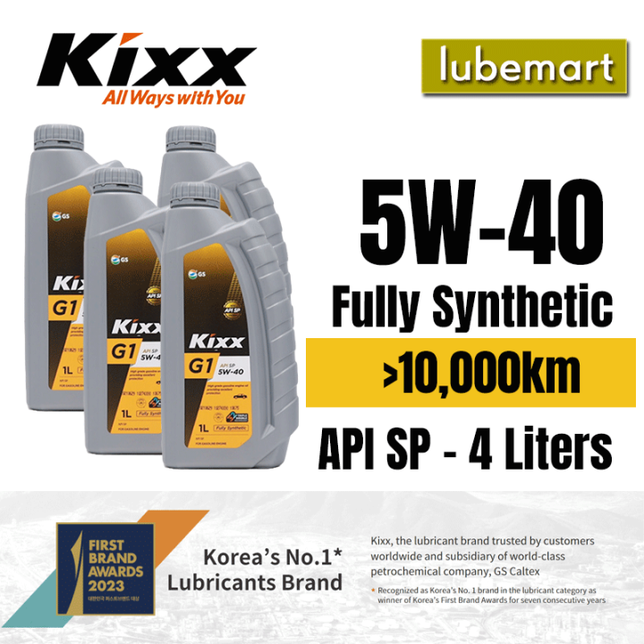KIXX 5W40 API SP Fully Synthetic Engine Oil (4 Liters) - KIXX G1 5W40 ...