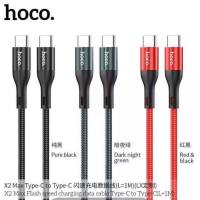 Hoco X2 Max สายชาร์จเร็ว 3A PD 60W TYPE-C to TYPE-C QC3.0 สายถัก ความยาว 1 เมตร Flash Charging Data Cable (แท้100%)