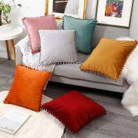 [FAZOZO Home Textile Store] กำมะหยี่พู่โซฟาปลอกหมอนอิงตกแต่งนุ่มสั้นตุ๊กตาปลอกหมอนสำหรับโซฟาห้องนั่งเล่นรถ H Ousse De C Oussin 45x45ตกแต่ง