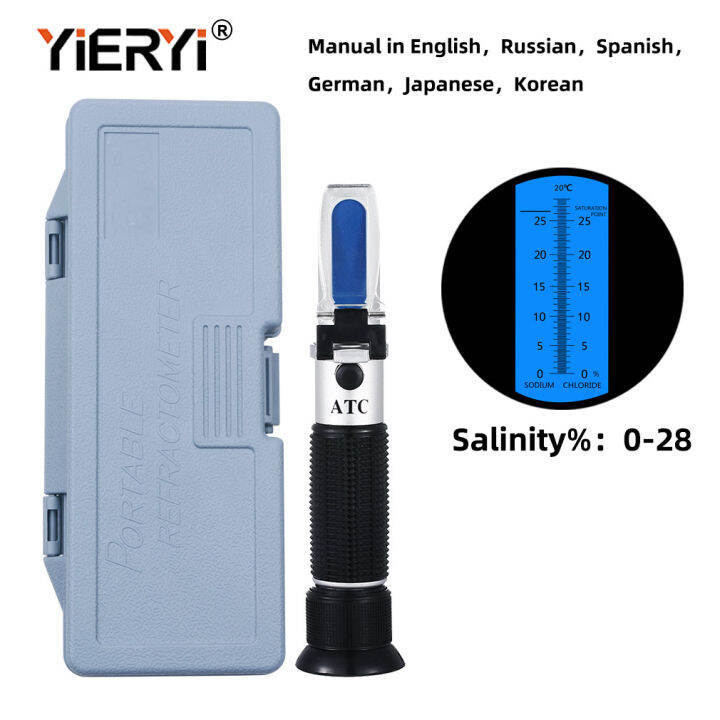 yieryi New 0-28% Food Salinity Refractometer Optical Salt Concentration ...