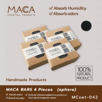 ถ่านดูดกลิ่น คาร์บอนกัมมันต์ดูดกลิ่น ดูดความชื้น MACA BARS (Activated Carbon) 4 ชิ้น ทรงกลม ถ่านดูดกลิ่น ดูดความชื้น ดูดกลิ่นในบ้าน ดูดกลิ่นในรถ ดูดกลิ่นอับ ปรับอากาศ ไม่มีสารก่อมะเร็ง