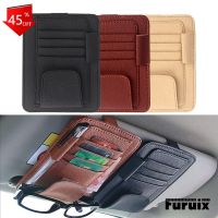 [NEW] Leather Car Auto Visor Organizer Glasses Organizer Bills Wallet Holder Ticket Credit Card Clips Auto Interior Visor Accessories