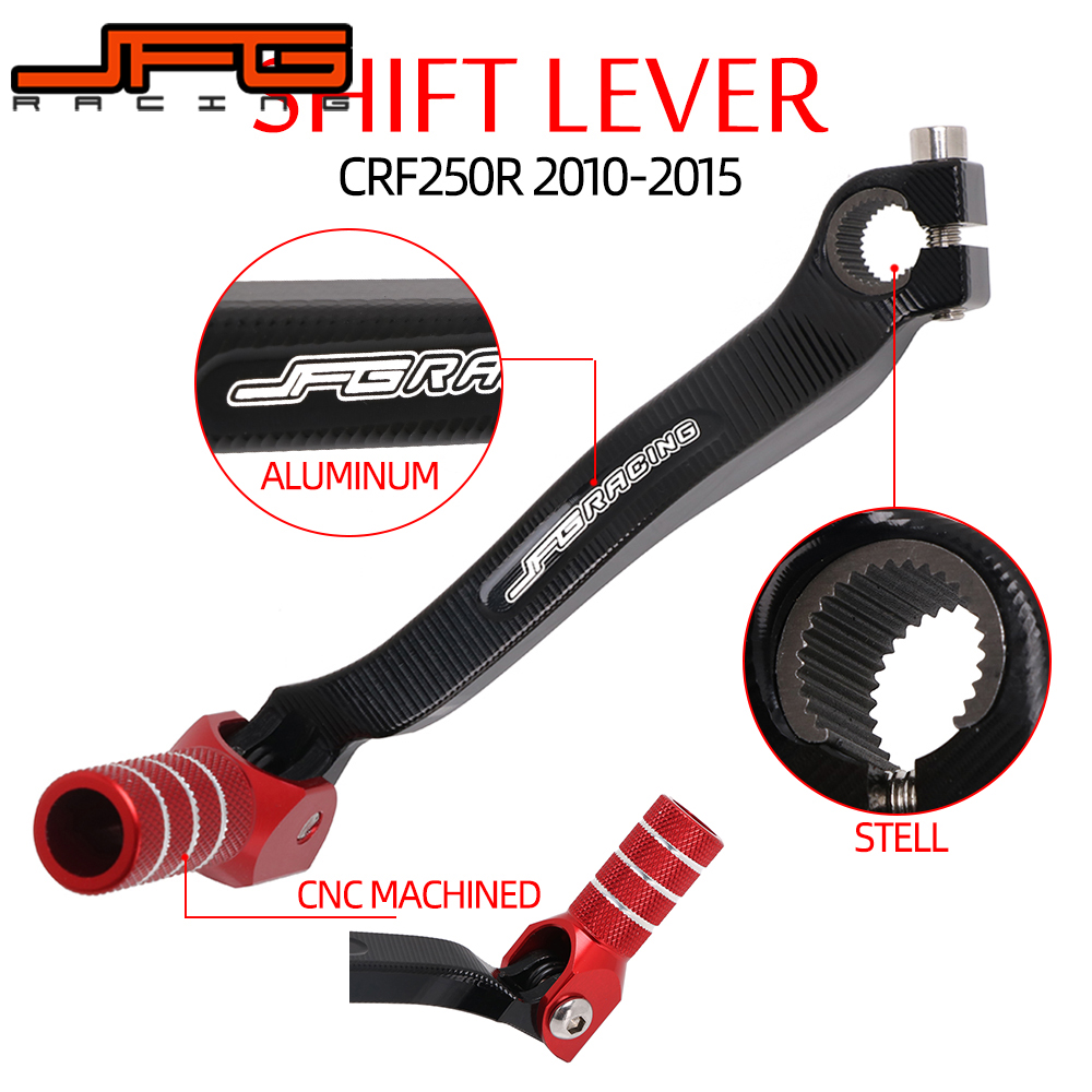 Moto Honda CRF250R 2010-2015 JFG RACING Billet Alluminio Gear Shifter Pedal Shift Lever Arm Rosso 