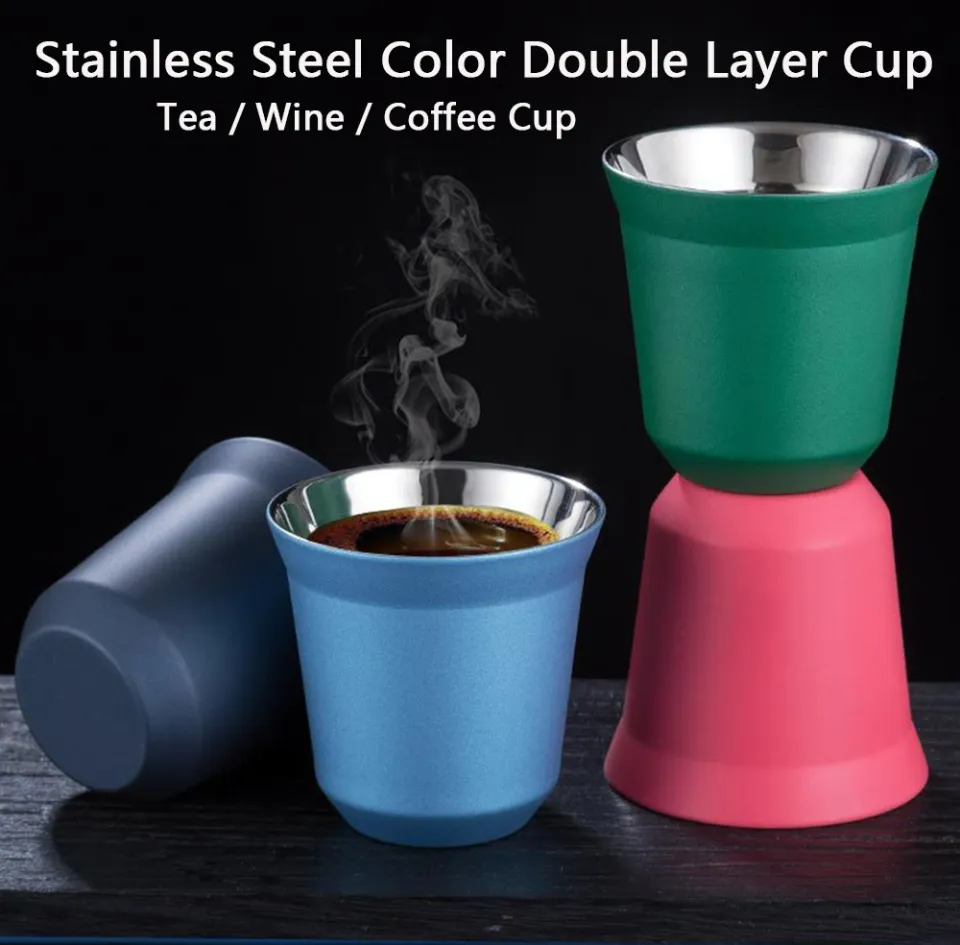 80ml Double Wall Stainless Steel Espresso Cup E Insulation