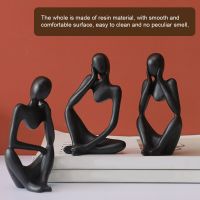 3Pcs Resin Thinker Figurine Abstract Sculpture Handmade Thinker Ornament Modern Crafts Art For Office Home Desktop Decoration