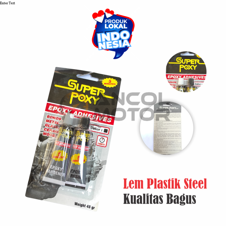 Plastic Steel 5 menit Lem Besi Plastik Dua Komponen Epoxy Hardener