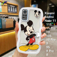 เคสโทรศัพท์การ์ตูน Mickey Mouse JieFie สำหรับ Xiaomi Redmi โน้ต11/11S / 11 Pro / 10S / 10 / 10 Pro / 9 / 9S / 9 Pro/ 8แฟชั่นมิกกี้มิกกี้เคสคู่น่ารักฝ้าโปร่งแสงขอบคลื่น TPU นิ่มเคสโทรศัพท์