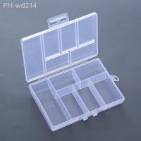 6-grid Transparent Storage Box Clips Dispenser Plastic Box Coin Collection Container Case Storage Box Desktop Organizer Box