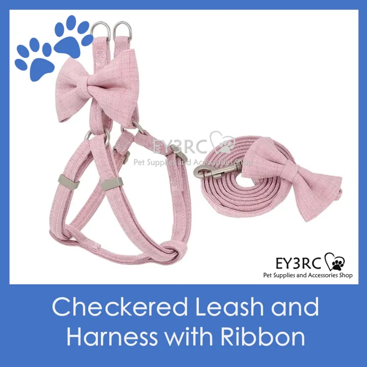 Checkered Leash & Collar Red & White- Floofandco Luxury Premium Dog Leash and Collar for Small Medium and Large Dogs