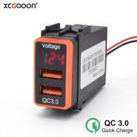 Xcgaoon Qc3.0อะแดปเตอร์ที่ชาร์จแบตในรถเร็ว Usb คู่พร้อมปลั๊กโวลต์มิเตอร์ไฟ Led แอมป์; สายเคเบิลสำหรับเล่นสำหรับนิสสัน