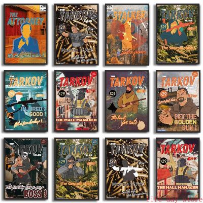 Vintage Comics Tarkov Tales Killa V2โปสเตอร์และพิมพ์เกมภาพวาดผ้าใบภาพผนังศิลปะสำหรับห้องนั่งเล่นตกแต่งบ้าน Cuadros New