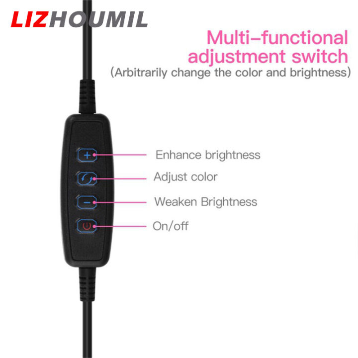 lizhoumil-ไฟ-led-12w-รูปวงแหวนเติม3แบบปรับระดับได้ขายึดโทรศัพท์มือถือไฟตั้งโต๊ะคลิปสำหรับเซลฟี่ความงาม