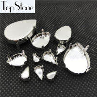 All Sizes Droplet SilverGold Metal Empty Claw Closed Back Setting for Sewing Teardrop Fancy Stones