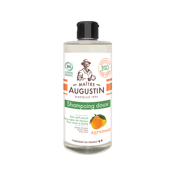 Maitre Augustin Gentle Shampoo all hair types Citrus Fruits แชมพูสระผมออแกนิค เจนเติล แชมพู ออล แฮร์ ไทส์ ซิทรัสฟรุทส์ (500 ml)