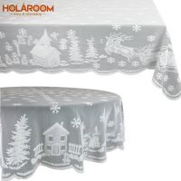 【small stationery】    Holaroom WhiteTablecloth Macrame Tablecloth Noel รอบ/สี่เหลี่ยมผืนผ้างานแต่งงานตาราง CoverDinner Party Home Decor