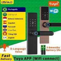 Diosso Tuya ล็อคอิเล็กทรอนิกส์ล็อคลายนิ้วมือดิจิทัลประตูล็อคอัจฉริยะ Wifi บัตรรหัสผ่านค่า USB ที่สำคัญสำหรับ RH05ในบ้าน