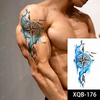 1pc Men Male Waterproof Temporary Tattoos Fake Tattoo Stickers Body Arm Forearm Cool Art Hipster Compass Arrow Stickers