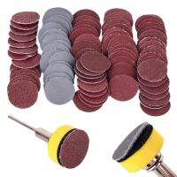 THLA3P 1 Inch 100 Pcs Sanding Discs Pad Kit Round Sandpaper Hook Loop Sander Backer