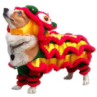 Chinese New Year Pet Funny Dog Clothes Festival Dragon Dance Lion Cosplay Costume For New Year Animal Dress Gift