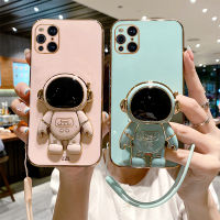 เคสโทรศัพท์ออปโป้ไฟนด์ X3/ค้นหา X3 Pro สายคล้องแบบมีเคสการ์ตูนนักบินอวกาศหรูหราชุบ6D กรอบสี่เหลี่ยมซิลิโคน TPU แบบนิ่มสำหรับเด็กผู้หญิงเคสด้านหลัง