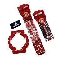 กรอบสาย G-SHOCK แท้✅ สีแดงด้านฟอนต์เหลืองสลับขาว สกรีนลาย Man United ใส่ได้รับรุ่น GA-100 ,GA-110 ,GA-120 ,GAX-100 ,GD-1