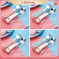 อุปกรณ์ J-BRITNEY สำหรับเด็กทารกชุดช้อนส้อมทารกอุปกรณ์ป้อนอาหารเด็กเครื่องใช้บนโต๊ะอาหารชุดเครื่องใช้บนโต๊ะอาหารสวิตช์ทางเดิน