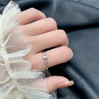 [COD] Gumao micro-inlaid zircon love pin ring female opening light luxury paper clip index finger