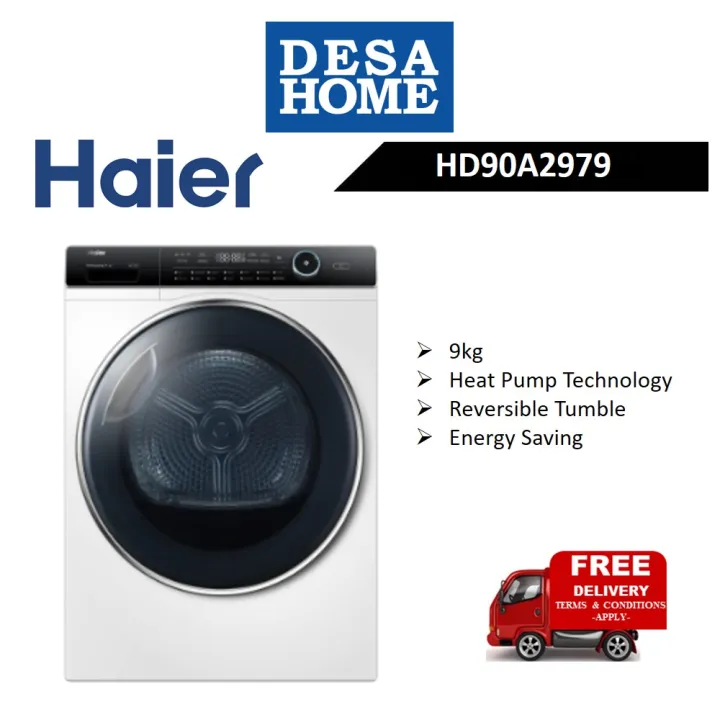 [FREE DELIVERY WITHIN KL]HAIER HD90-A2979 9KG HEAT PUMP DRYER HD90A2979 ...