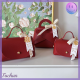Fuchun กระเป๋าถือกล่องของขวัญหนังโบว์ริบบิ้นพร้อมกล่องบรรจุภัณฑ์แบบถุงขนมด้วยมือ