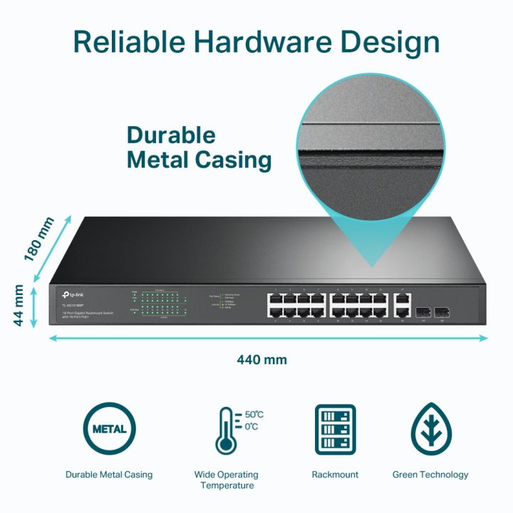 tp-link-sg1218mp-18-port-gigabit-rackmount-switch-with-16-port-poe-ของแท้-ประกันศูนย์ตลอดอายุการใช้งาน