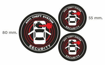For Set of 3 security alarm anti theft system signs car window vinyl sticker decal