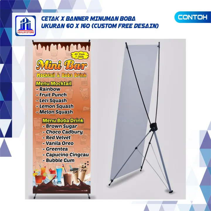 Cetak Banner Spanduk Backdrop X Banner Minuman Boba Custom Desain ...