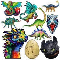 Advanced Irregular Shape Wooden Animal Puzzles Popular Dinosaur Dragon Intellectual Toy For Adults Kids Fabulous Wooden Toy Gift