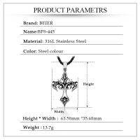 Beier 316L สแตนเลสนอร์ดิกไวกิ้งอาวุธจี้สร้อยคอสร้อยคอพร้อมจี้กางแขนของขวัญที่ดีที่สุดของกษัตริย์ LLBP8-445P