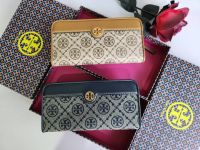 TORY BURCH  T MONOGRAM JACQUARD ZIP SLIM WALLET T Monogram