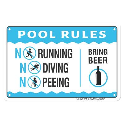 Tin Sign-Pool Rules-Metal Plate Is Easy To Hang Anti-Glare,Anti-Fading,Suitable for Cafes,Restaurants,Hos,Farmhouses,Garden