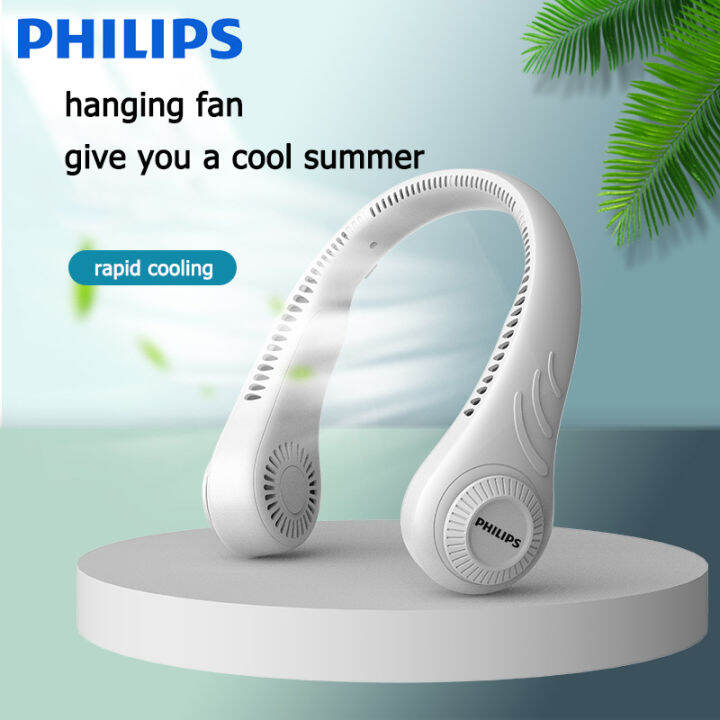 Philips hanging neck fan neck fan rechargeable 3 Speeds Adjustment  Twin-Turbo Leafless 360° Neckband Fan USB Rechargeable Fan Mini Neck Fan  bladeless neck fan,mini neck fan | Lazada PH
