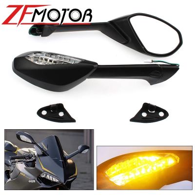 กระจกมองหลังสัญญาณเลี้ยว LED สำหรับรถจักรยานยนต์สำหรับ Ducati Panigale 1199 S 1199R 2012-2014