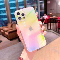 【Great. Cell phone case】เคสโทรศัพท์ไล่เฉดสีหลากสีหรูสำหรับ iPhone 14 13 12 11 Pro Max X XS XR 7 8 Plus SE 2 PC แฟชั่นเคสใสด้านหลัง