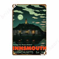 Greetings From Innsmouth  Mass Metal Sign Cinema Living Room Cinema Printing Wall Decor Tin Sign Posters Pipe Fittings Accessories