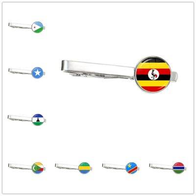 DjiboutiUgandaGambiaCongoGabonComorosLesothoSomaliaBulgaria National Flag Tie Clip Ornament for Male Gentleman Gift