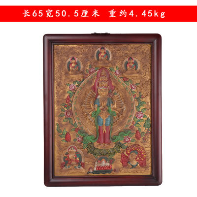 Original Quality ทองแดงบริสุทธิ์และทองแดงนูน Li Qianshou Guanyin ภาพจิตรกรรมฝาผนังเปิดของขวัญห้องนั่งเล่น Porch ตกแต่งทองแดงแขวนภาพวาดพระพุทธรูปทิเบต