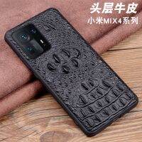 ✕✙☈ 2021 Hot New Genuine Leather Luxury 3d Crocodile Head Phone Case For Xiaomi Mi Mix4 Mix 4 Cover For Mix4 Cases Bag