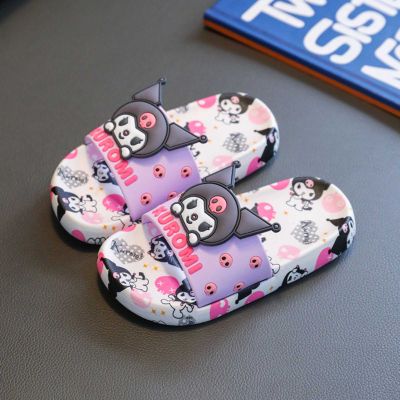 รองเท้าแตะการ์ตูน Kuromi Sanrio อนิเมะคิตตี้ Sandal Empuk พีวีซีสำหรับตั้งแคมป์เดิน